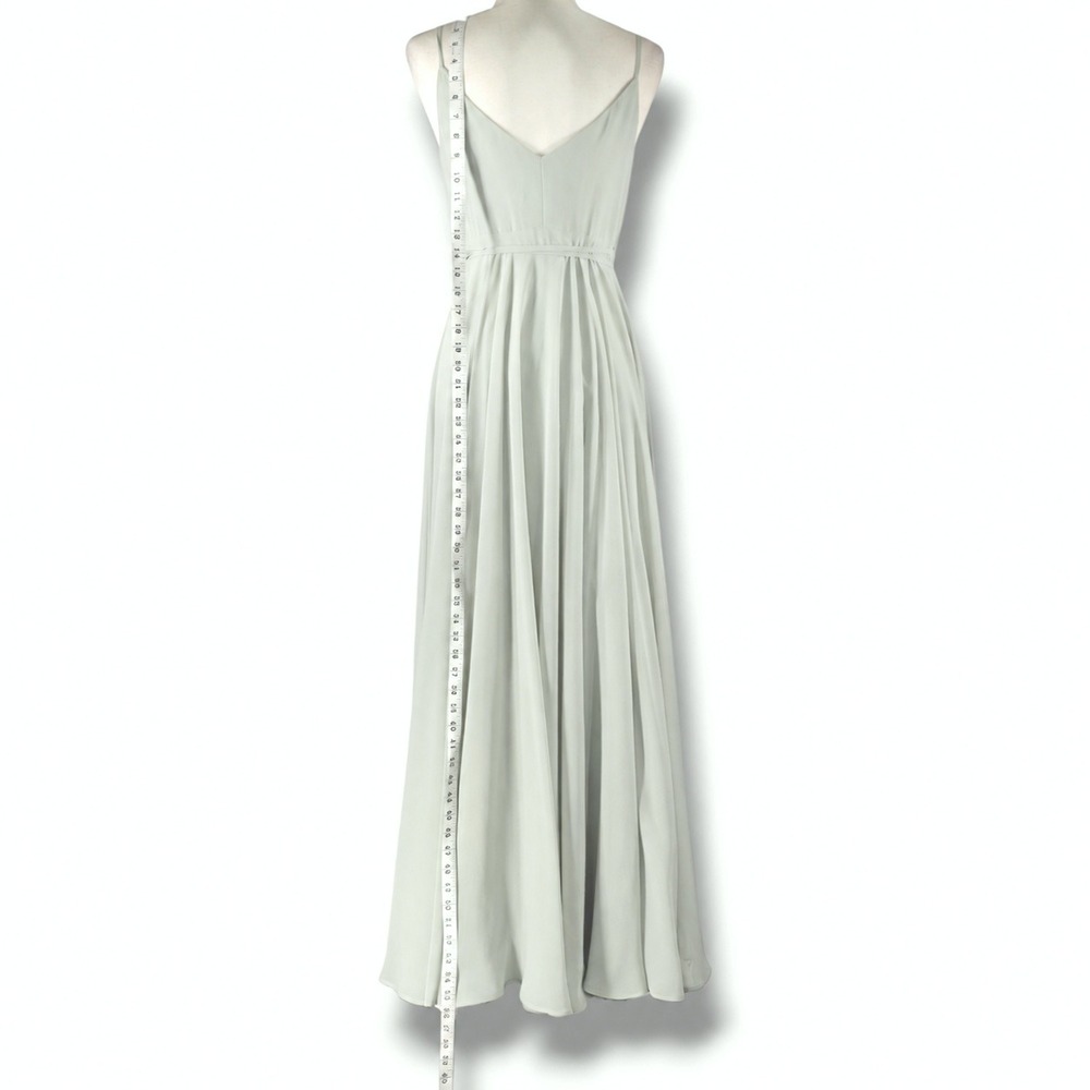 Jenny Yoo Collection James Luxe Chiffon Wrap Maxi Bridesmaid Gown Morning Mist 0 - Picture 8 of 8